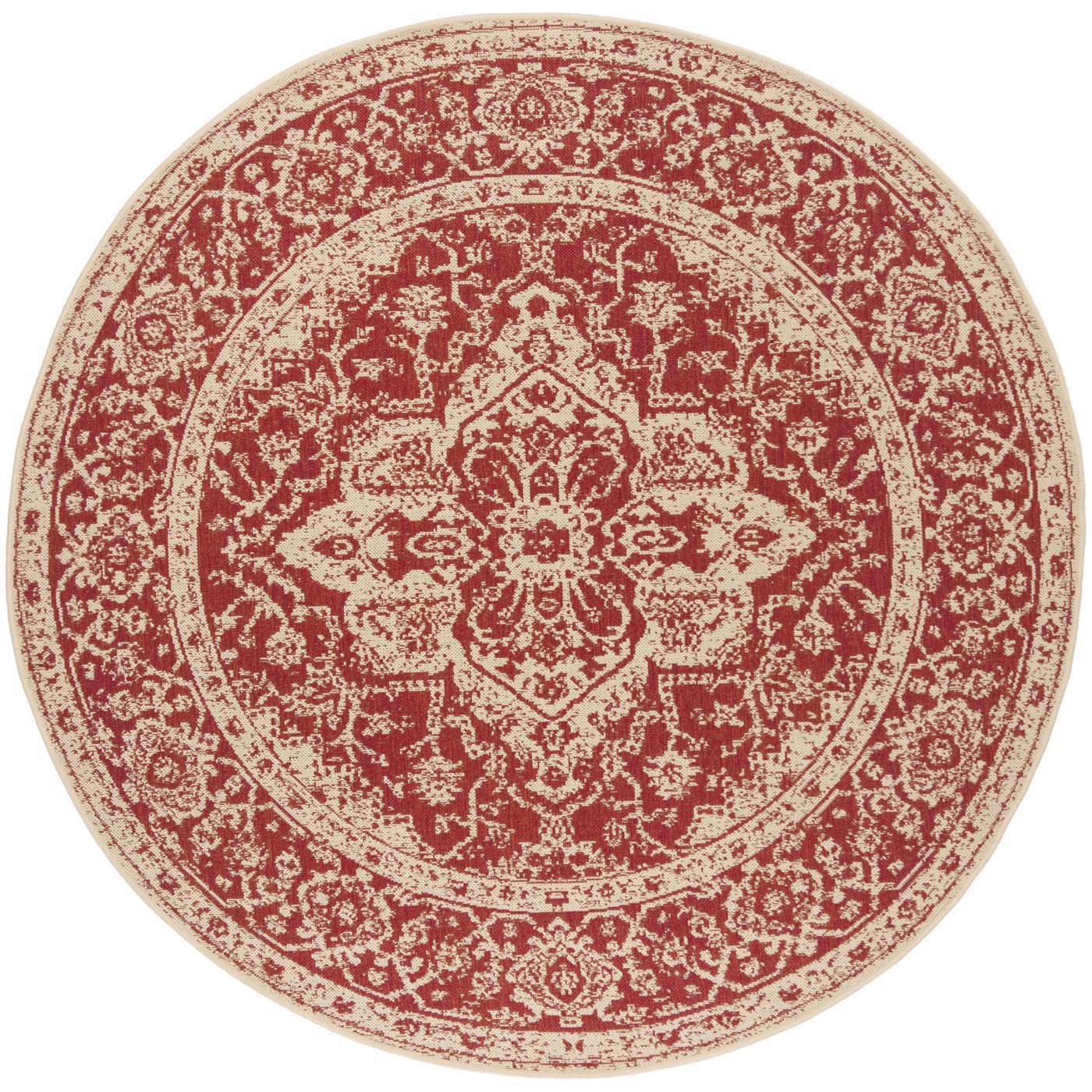 Beach House Rug | Safavieh -  BHS137Q - Red / Cream