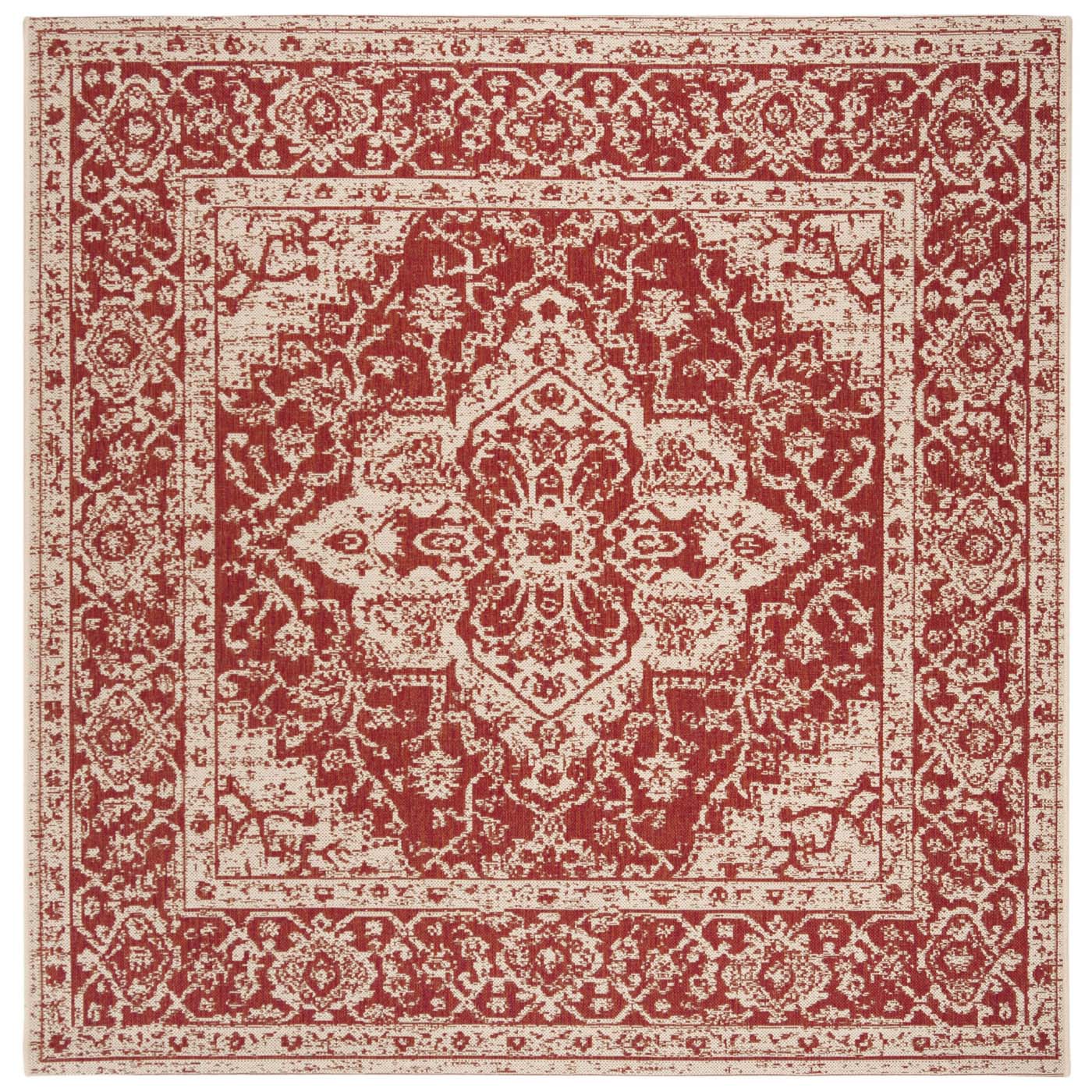 Beach House Rug | Safavieh -  BHS137Q - Red / Cream