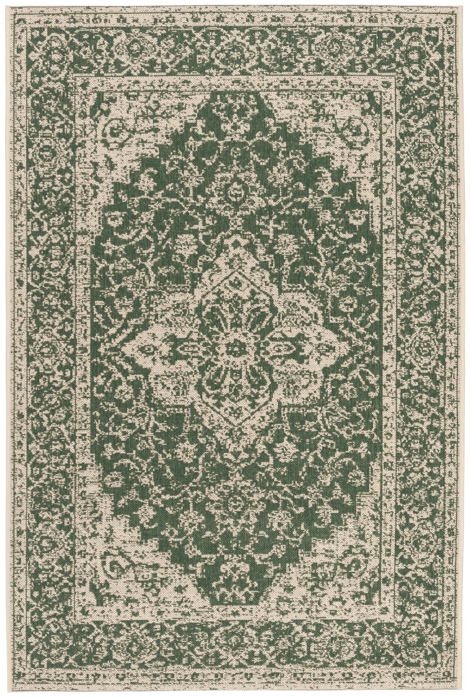 Beach House Rug | Safavieh -  BHS137Y - Green / Cream