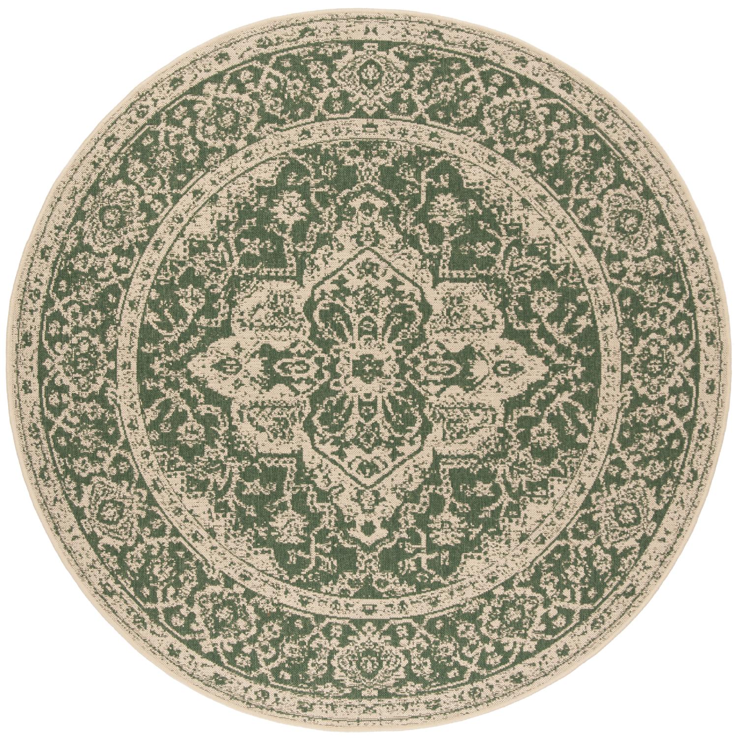 Beach House Rug | Safavieh -  BHS137Y - Green / Cream