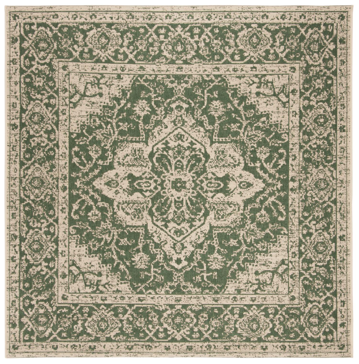 Beach House Rug | Safavieh -  BHS137Y - Green / Cream