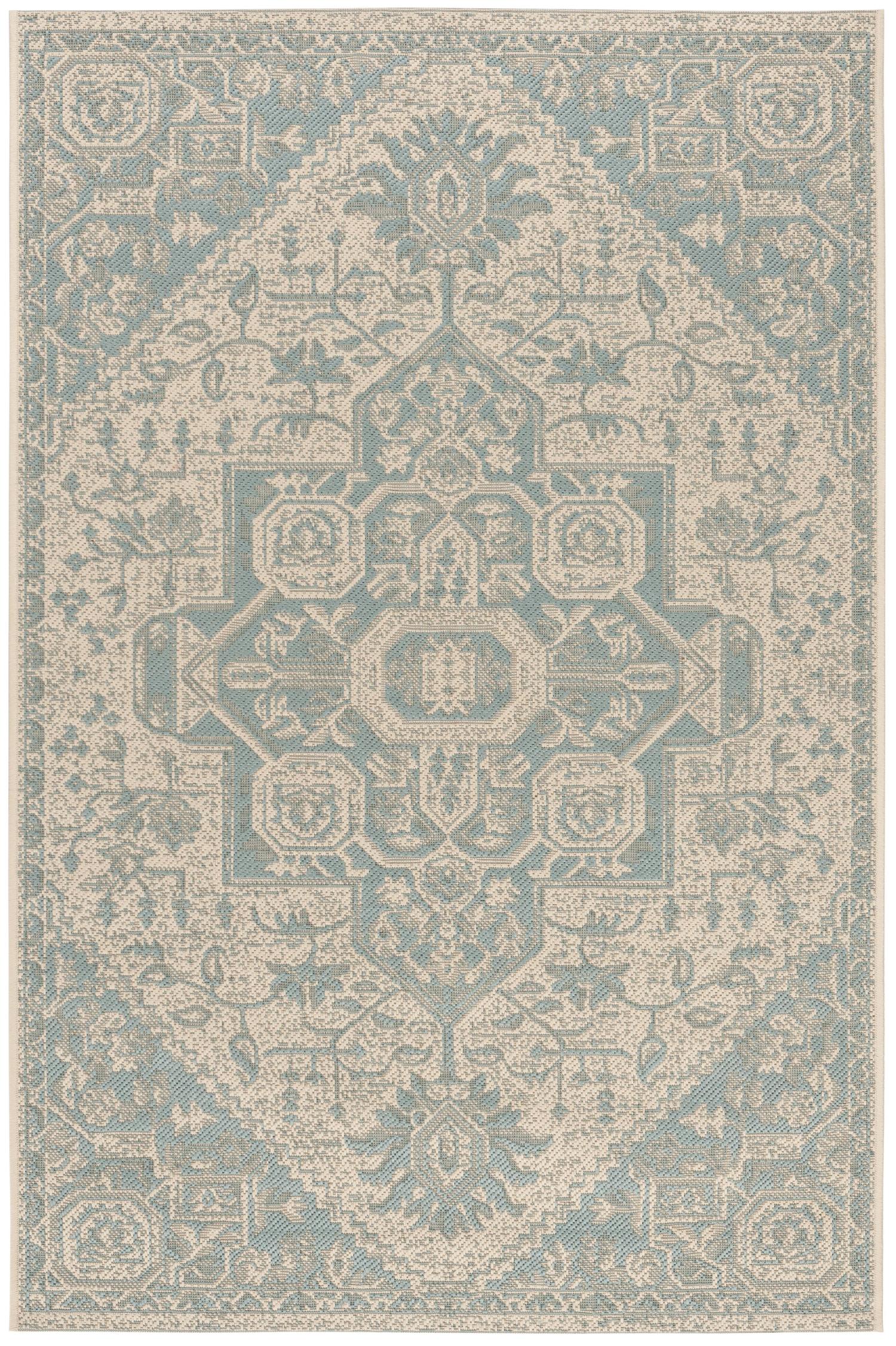 Beach House 138 Rug | Safavieh - BHS138 - Aqua / Cream