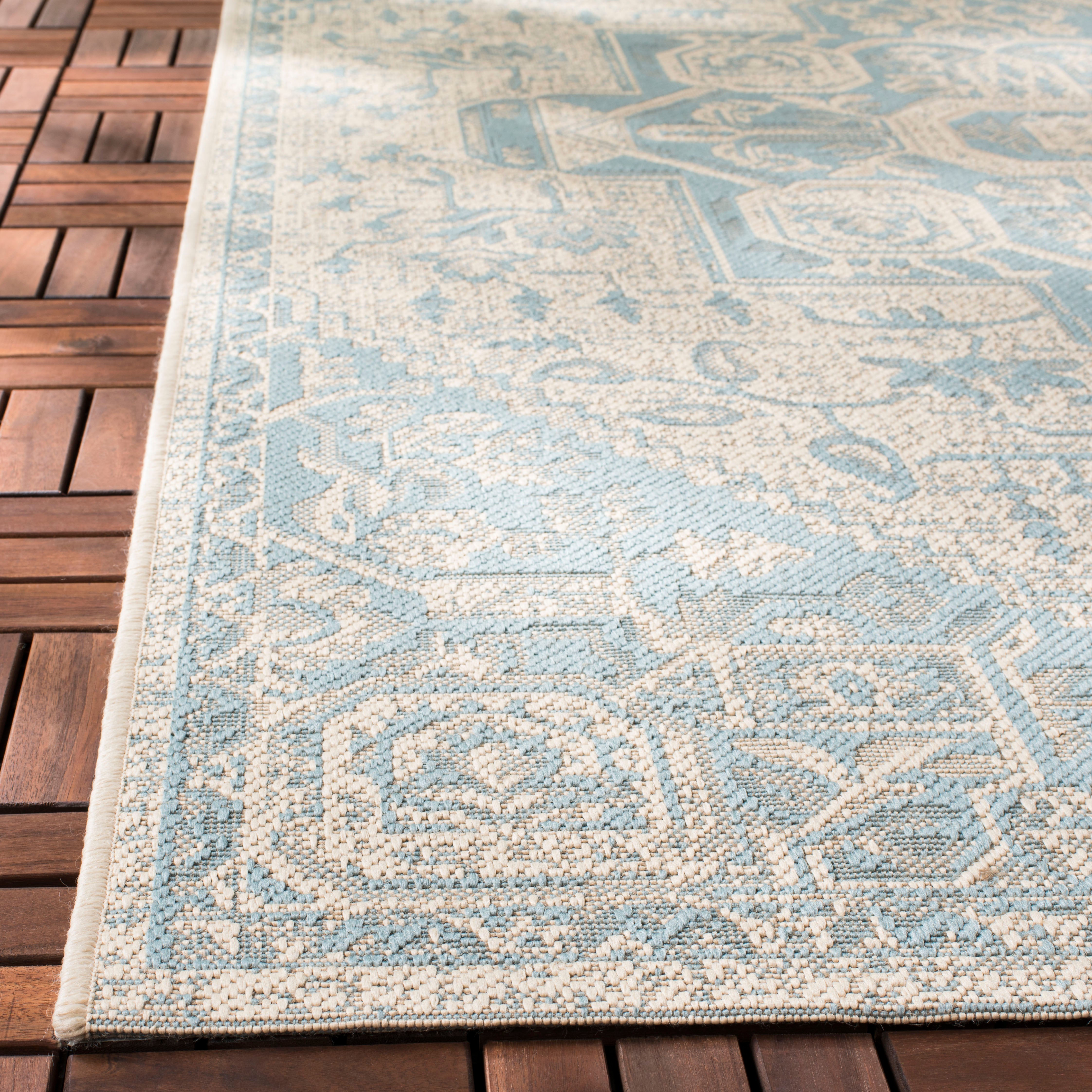 Beach House 138 Rug | Safavieh - BHS138 - Aqua / Cream