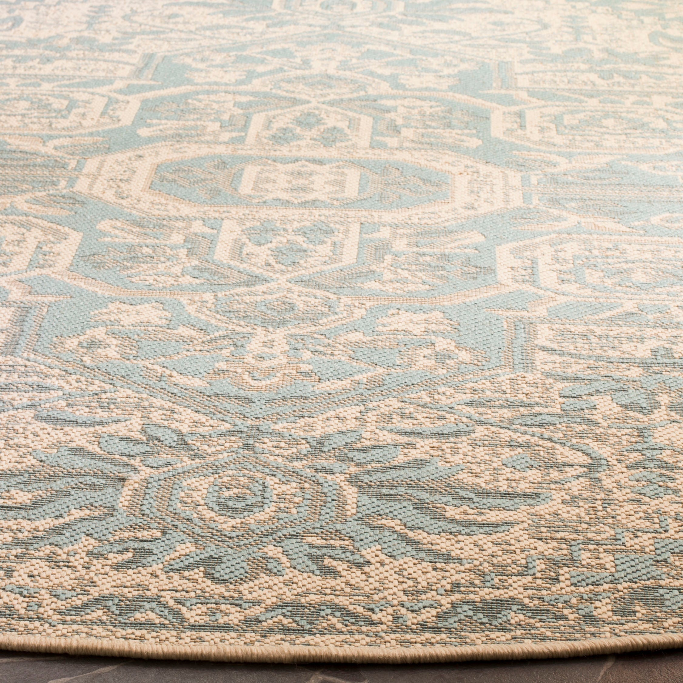 Beach House 138 Rug | Safavieh - BHS138 - Aqua / Cream