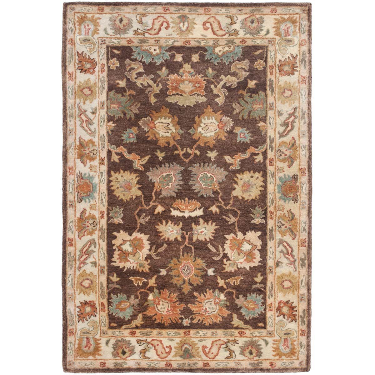 Bergama Rug | Safavieh -  BRG136B - Brown / Ivory