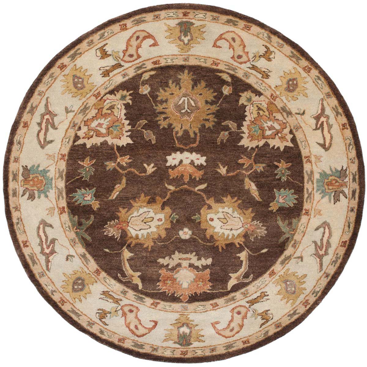 Bergama Rug | Safavieh -  BRG136B - Brown / Ivory