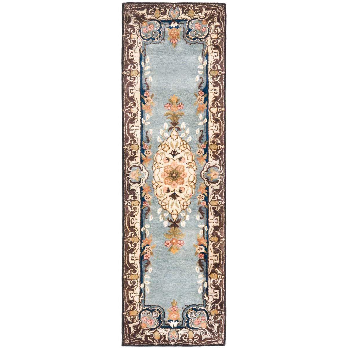 Bergama Rug | Safavieh -  BRG141A - Light Blue / Ivory