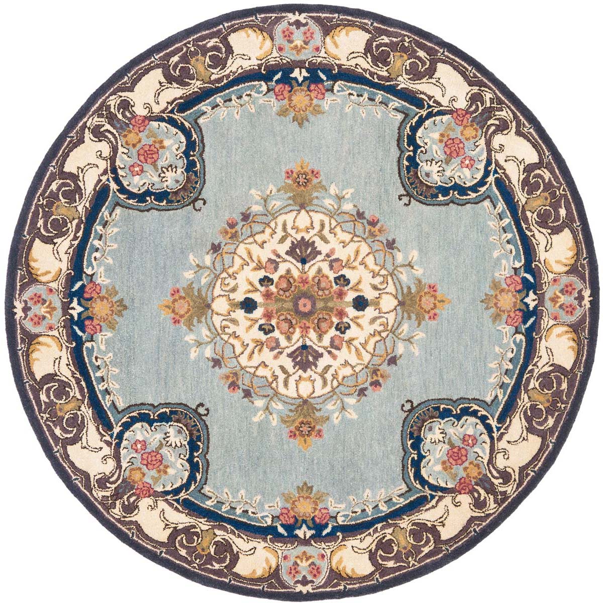 Bergama Rug | Safavieh -  BRG141A - Light Blue / Ivory