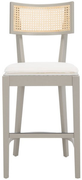 Galway Cane Counter Stool, BST1504 | Safavieh - Grey / Natural