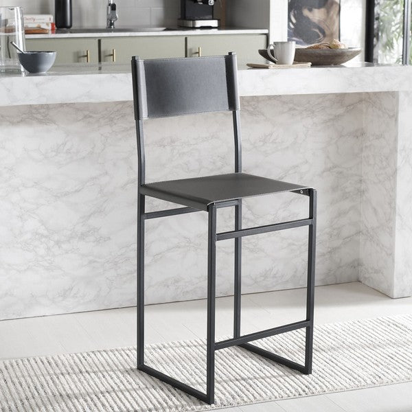 Layne Counter Stool, BST3020 | Safavieh - Grey / Black 