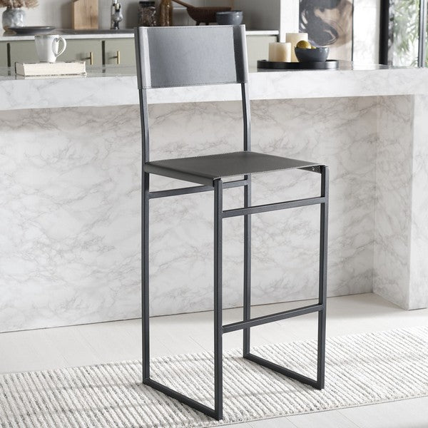 Layne Barstool, BST3021 | Safavieh - Grey / Black 