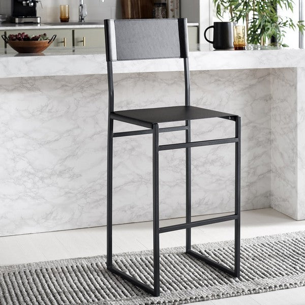 Layne Barstool, BST3021 | Safavieh - Black 