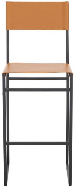 Layne Barstool, BST3021 | Safavieh - Cognac / Black 