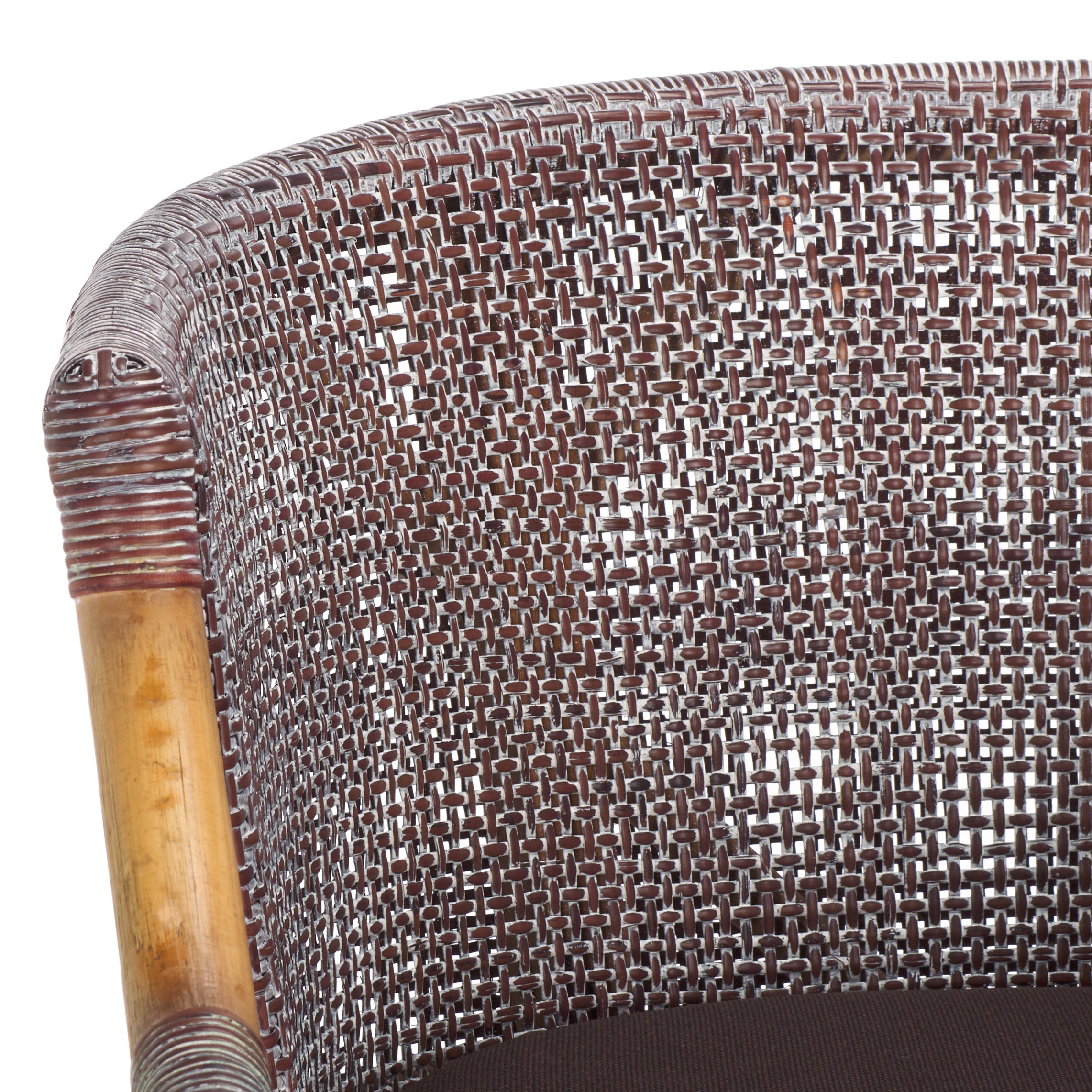 Brando Counter Stool | Safavieh - BST4000 - Brown White Wash Weave / Brown / Dark Brown Cushion