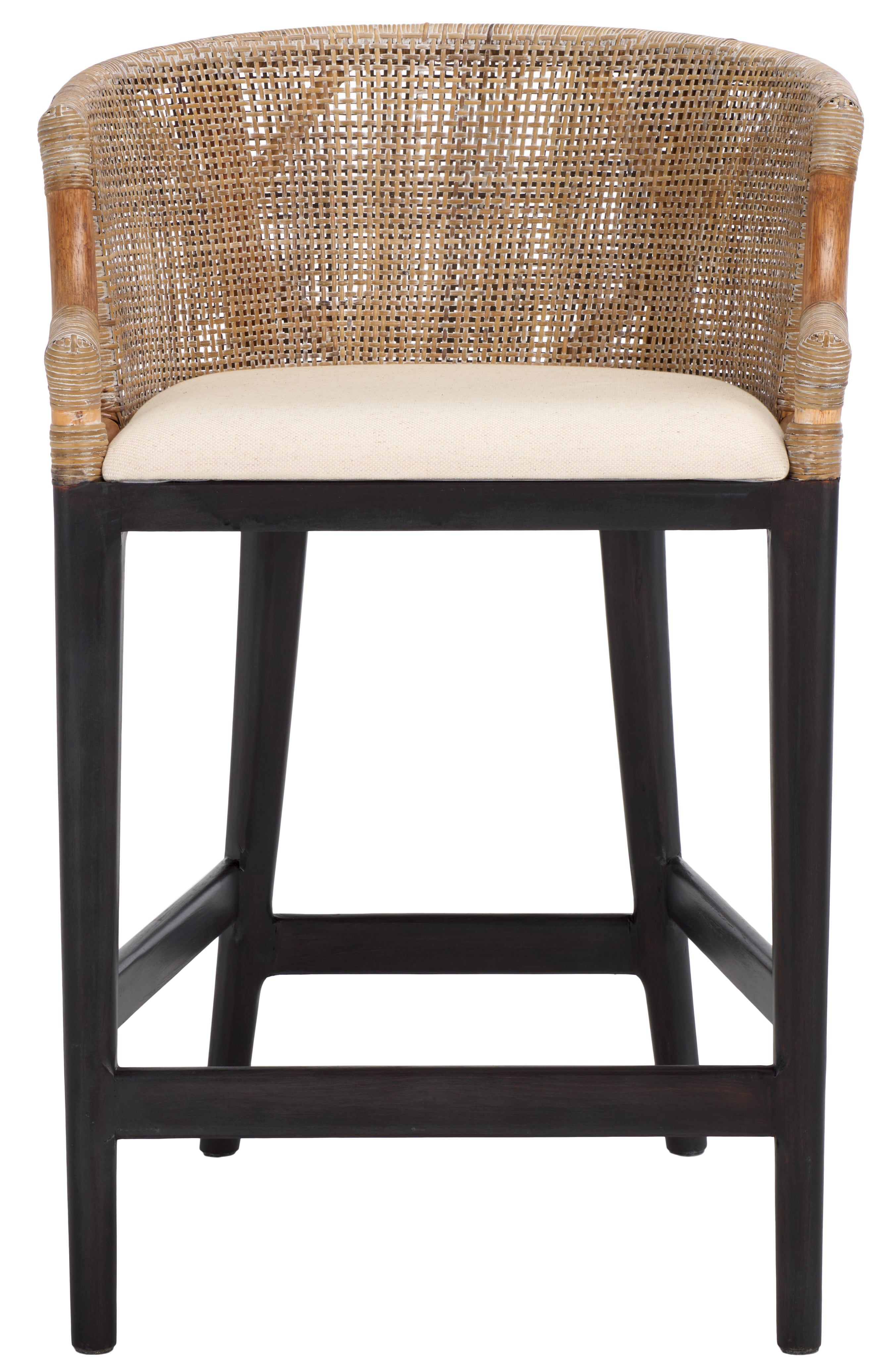 Brando Counter Stool | Safavieh - BST4000 - Light Grey / Black / Holy White Cushion