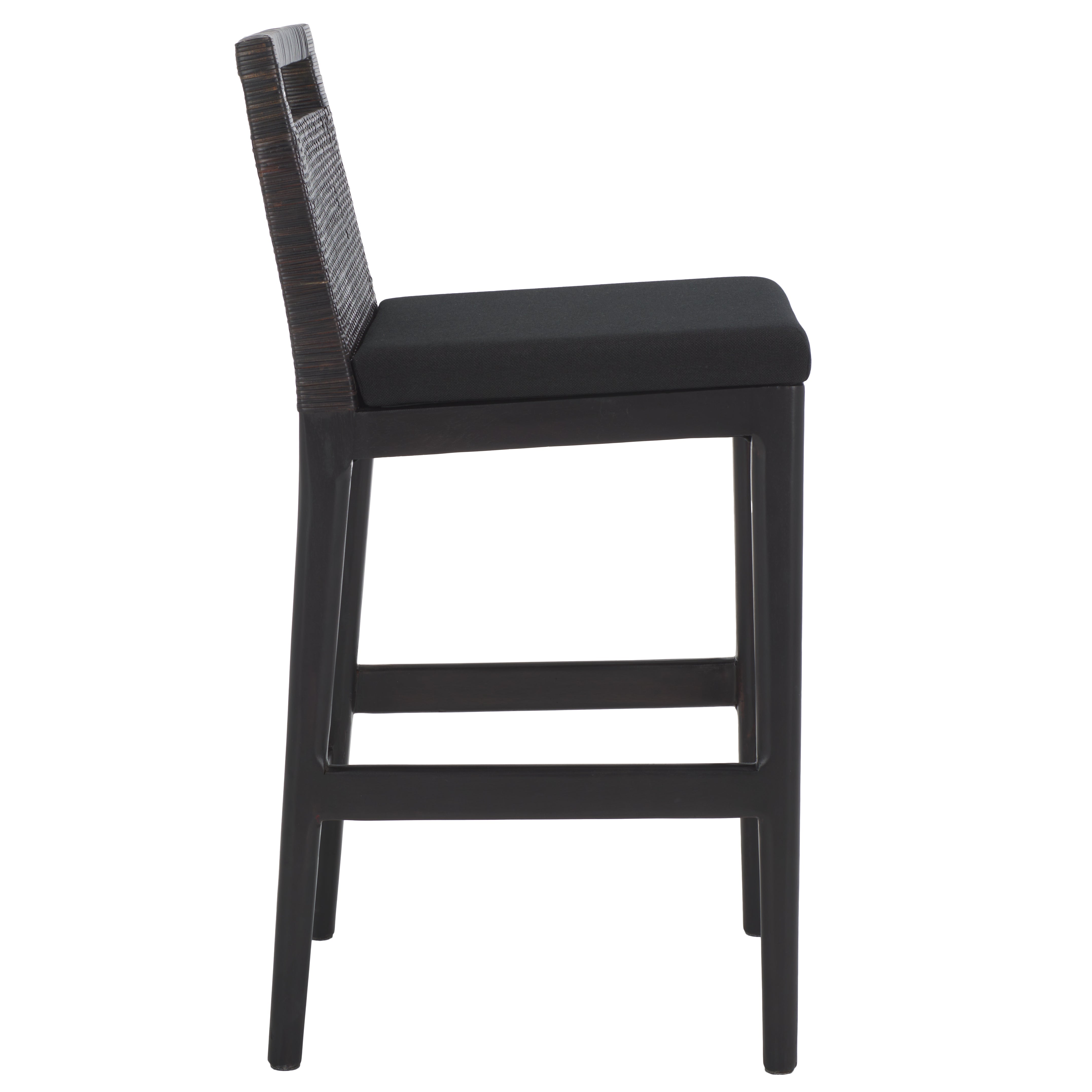 Darin Counter Stool | Safavieh - BST4001 - Brown / Black Cushion