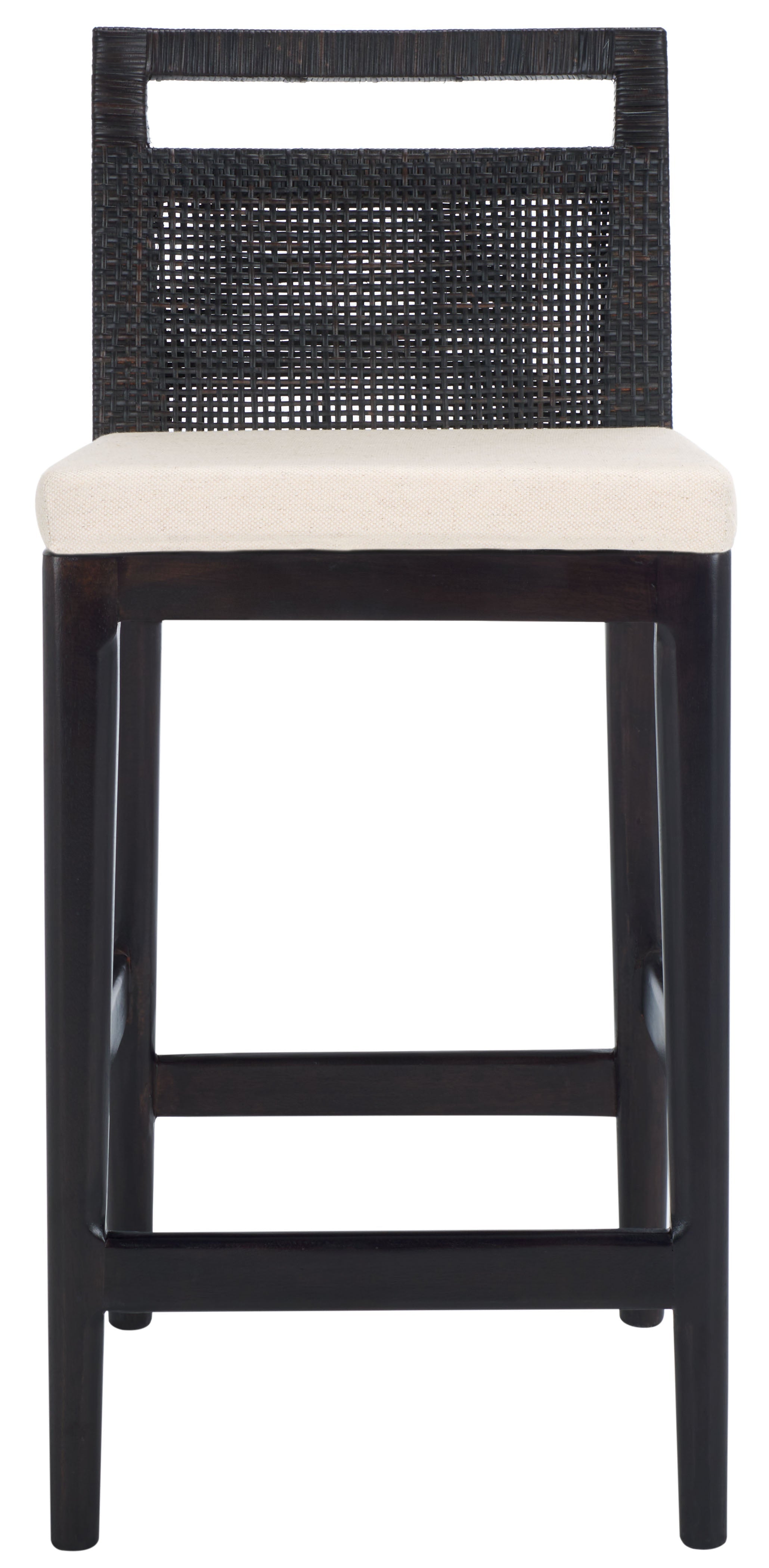 Darin Counter Stool | Safavieh - BST4001 - Brown / White Cushion