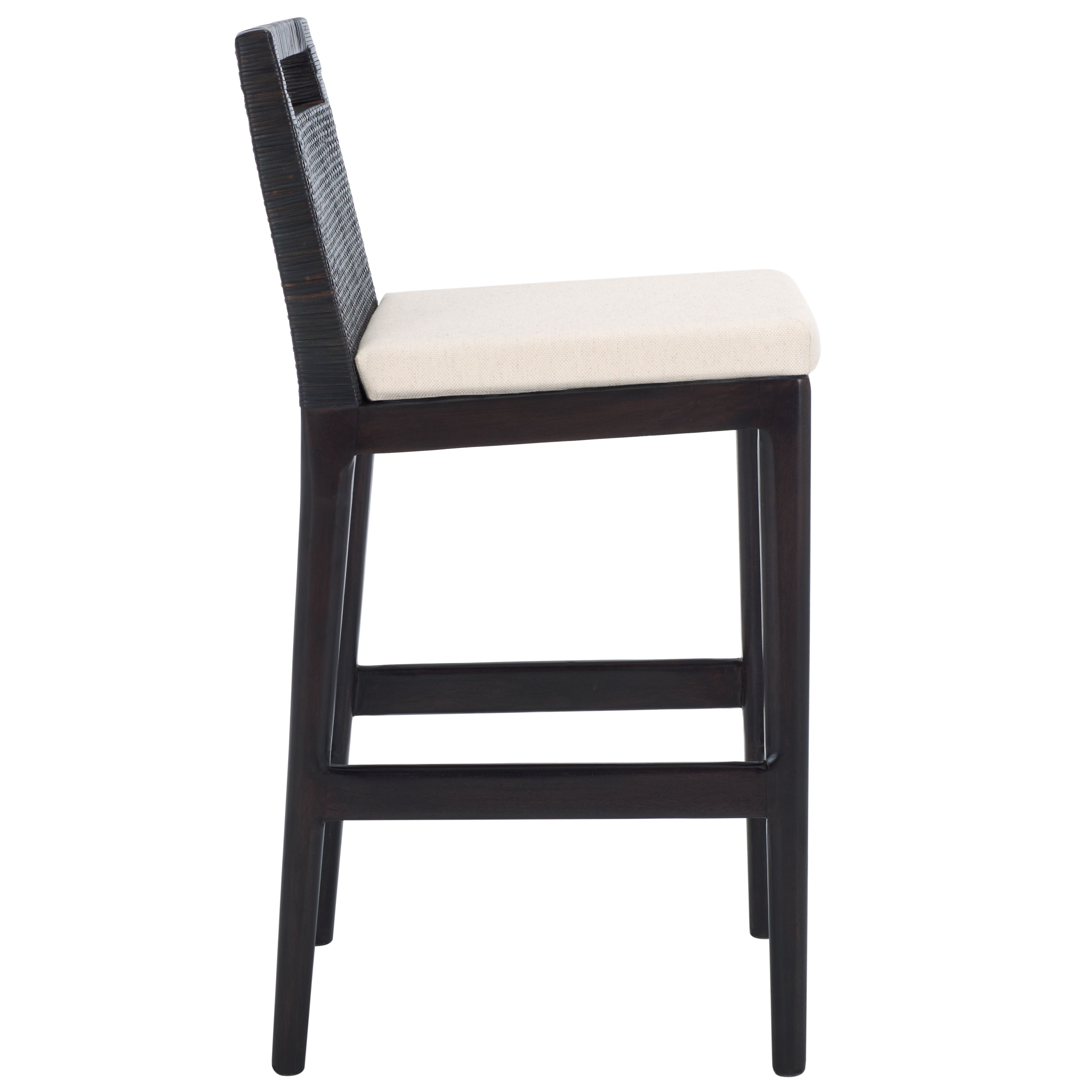 Darin Counter Stool | Safavieh - BST4001 - Brown / White Cushion