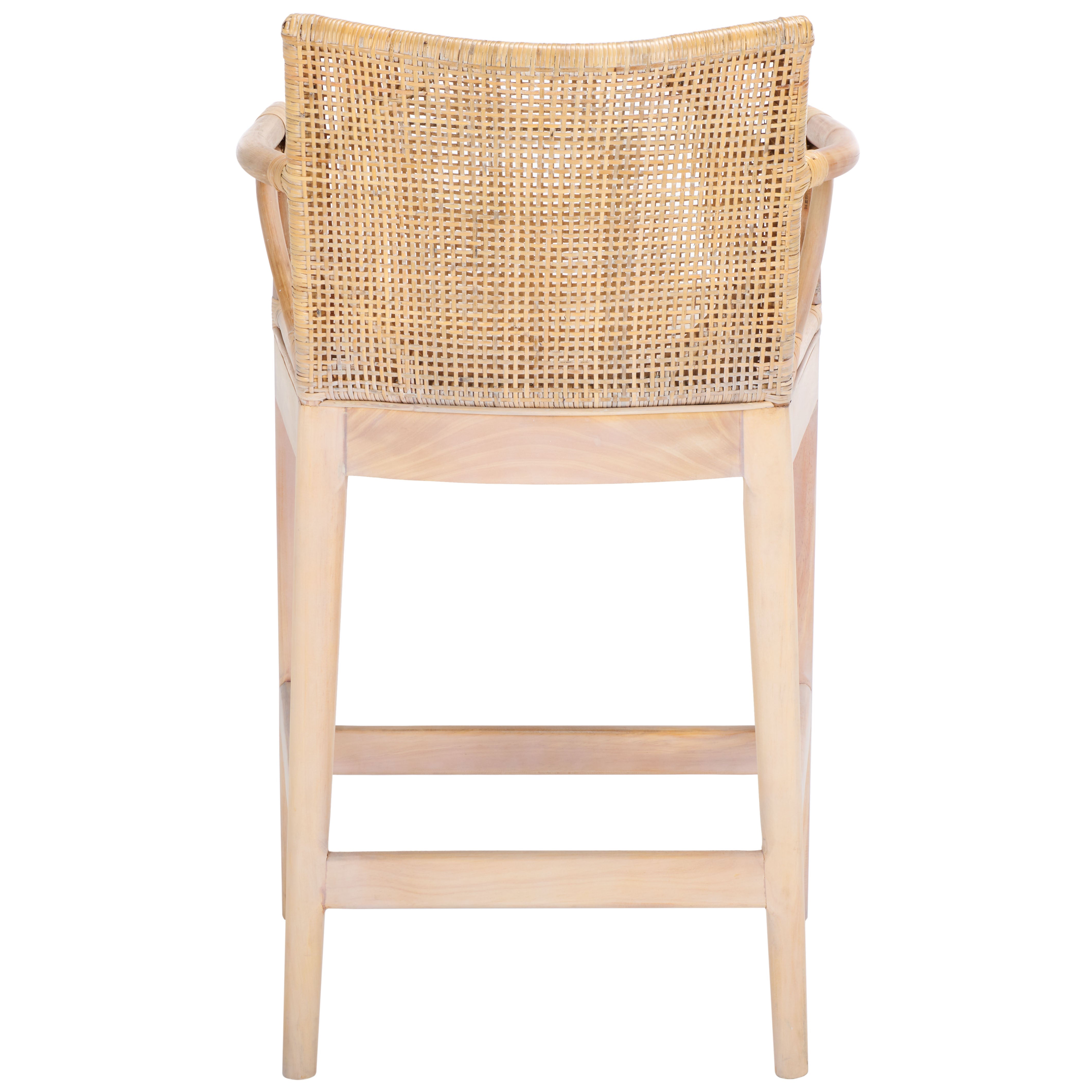 Gianni Counter Stool | Safavieh - BST4002 - Natural White Wash/ White Cushion