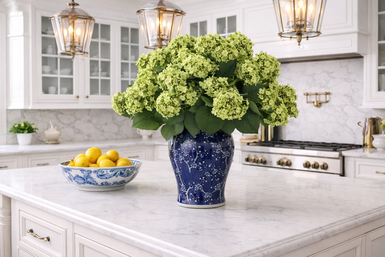 Navy Blossom Hydrangea Arrangement