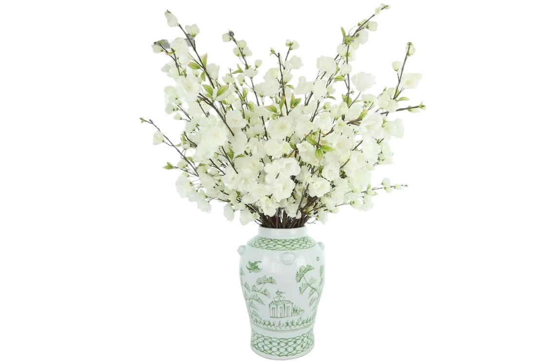 Green Village Scene Cherry Blossom Arrangement