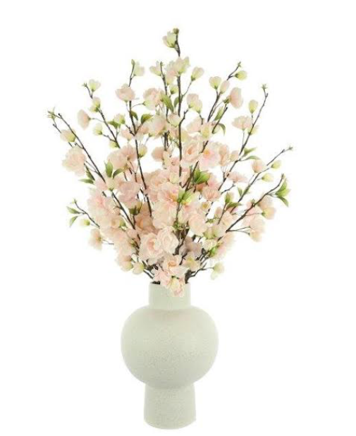 Cherry Blossoms in Ceramic Vase