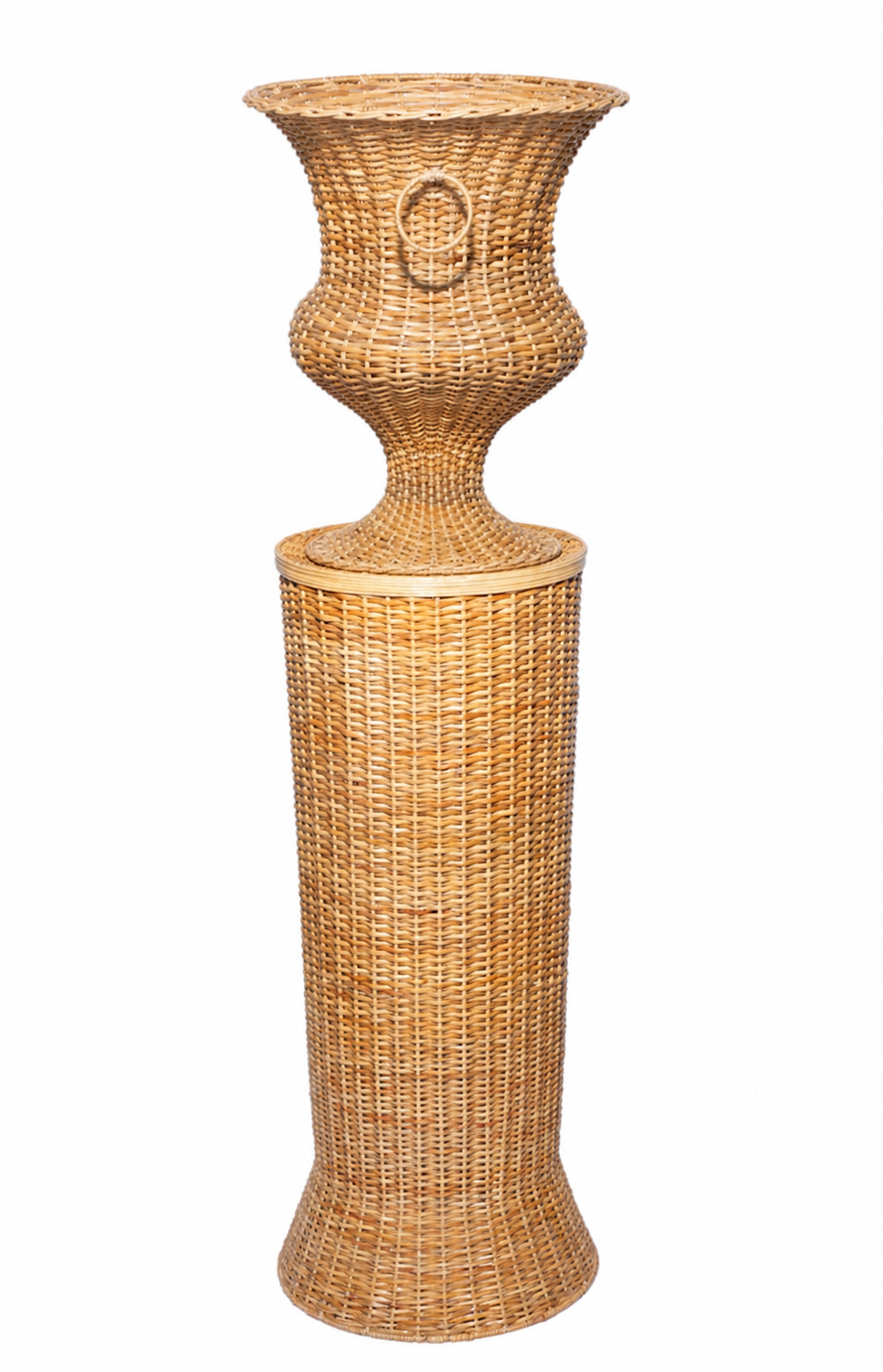 Round Wicker Urn and Pedestal (3 Options)