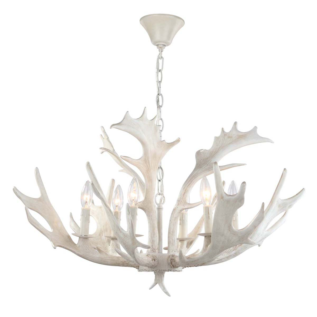 Safavieh Birch 30 Inch Dia Antler Chandelier, CHA4003 - White