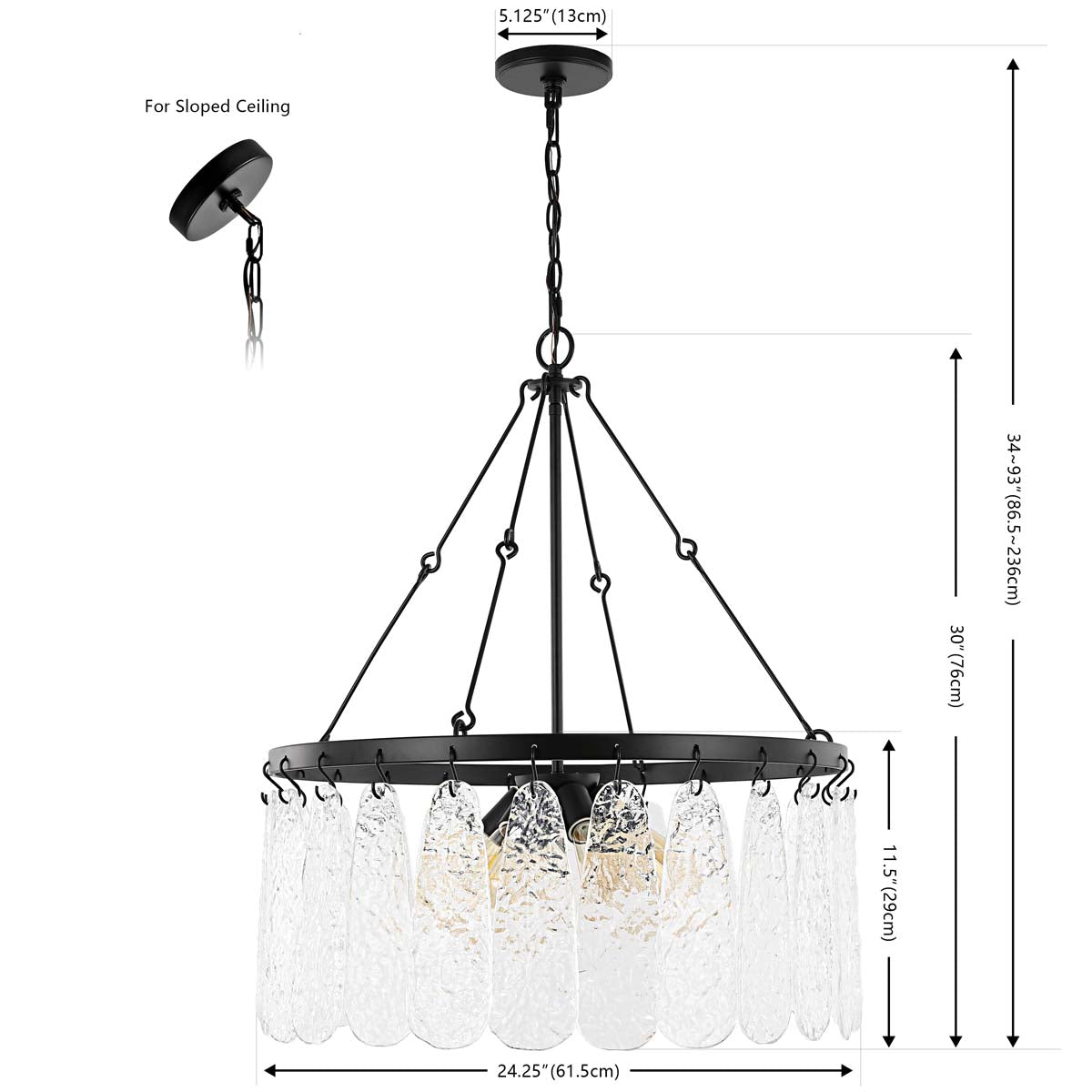 Safavieh Aremythia Chandelier , CHA4057 - Black / Clear