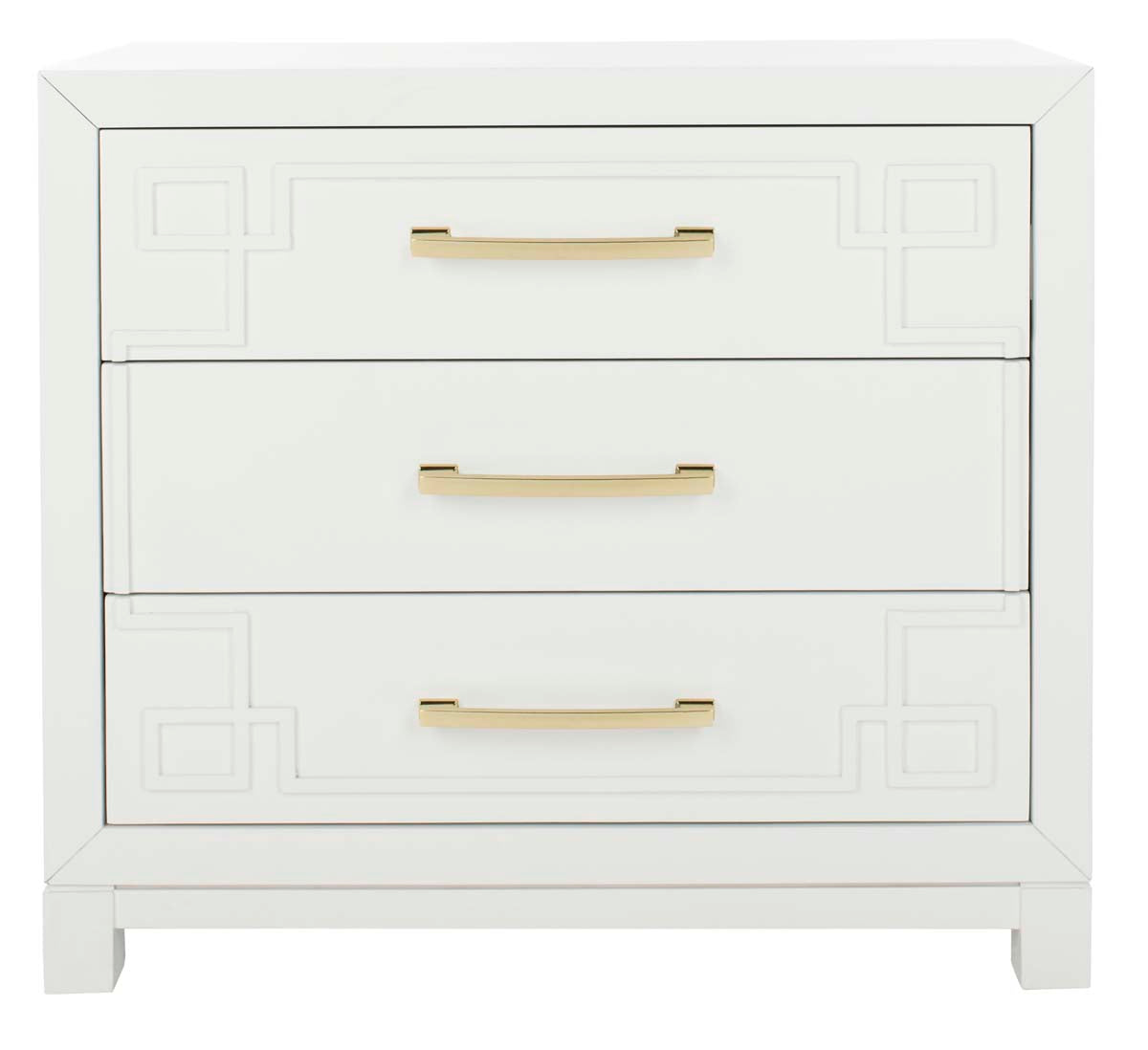 Raina 3 Drawer Chest | Safavieh - White/Gold