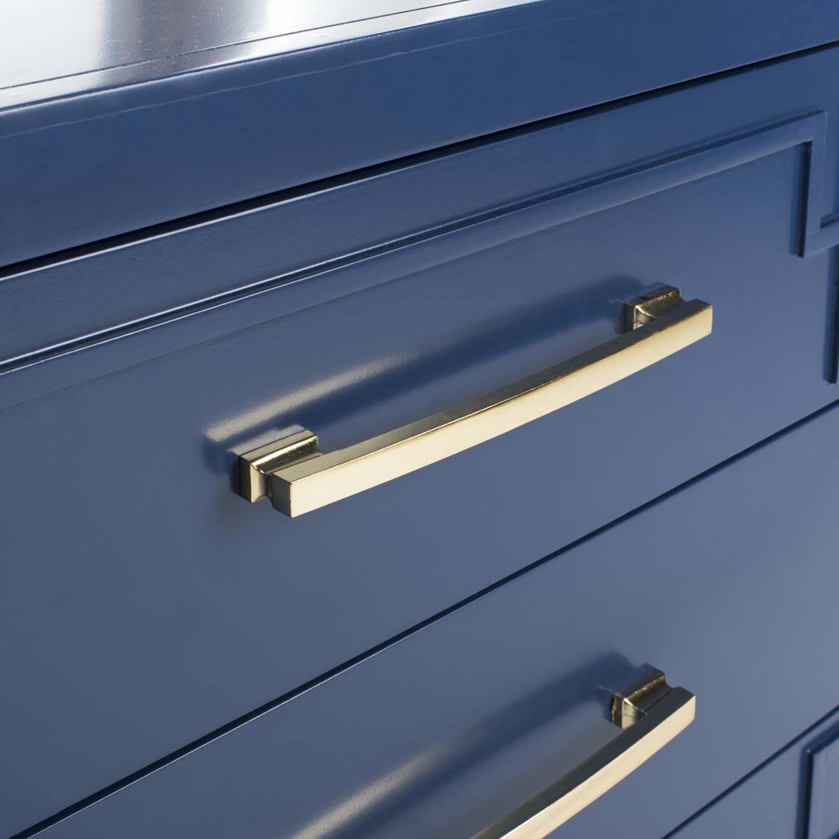 Raina 3 Drawer Chest | Safavieh - Lapis Blue/Gold