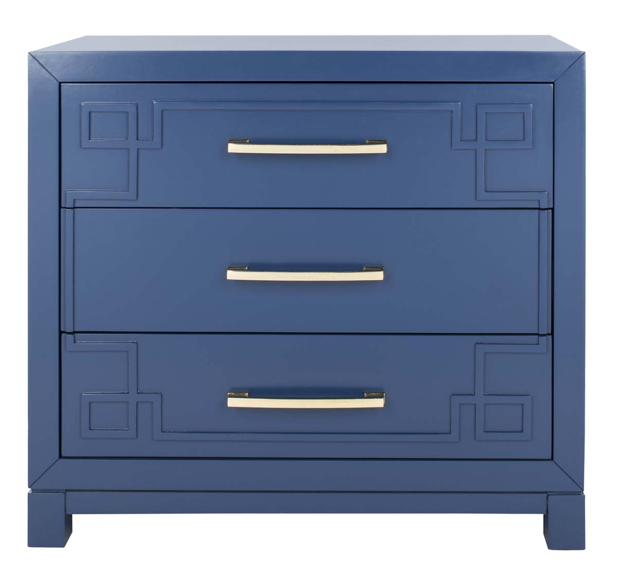 Raina 3 Drawer Chest | Safavieh - Lapis Blue/Gold