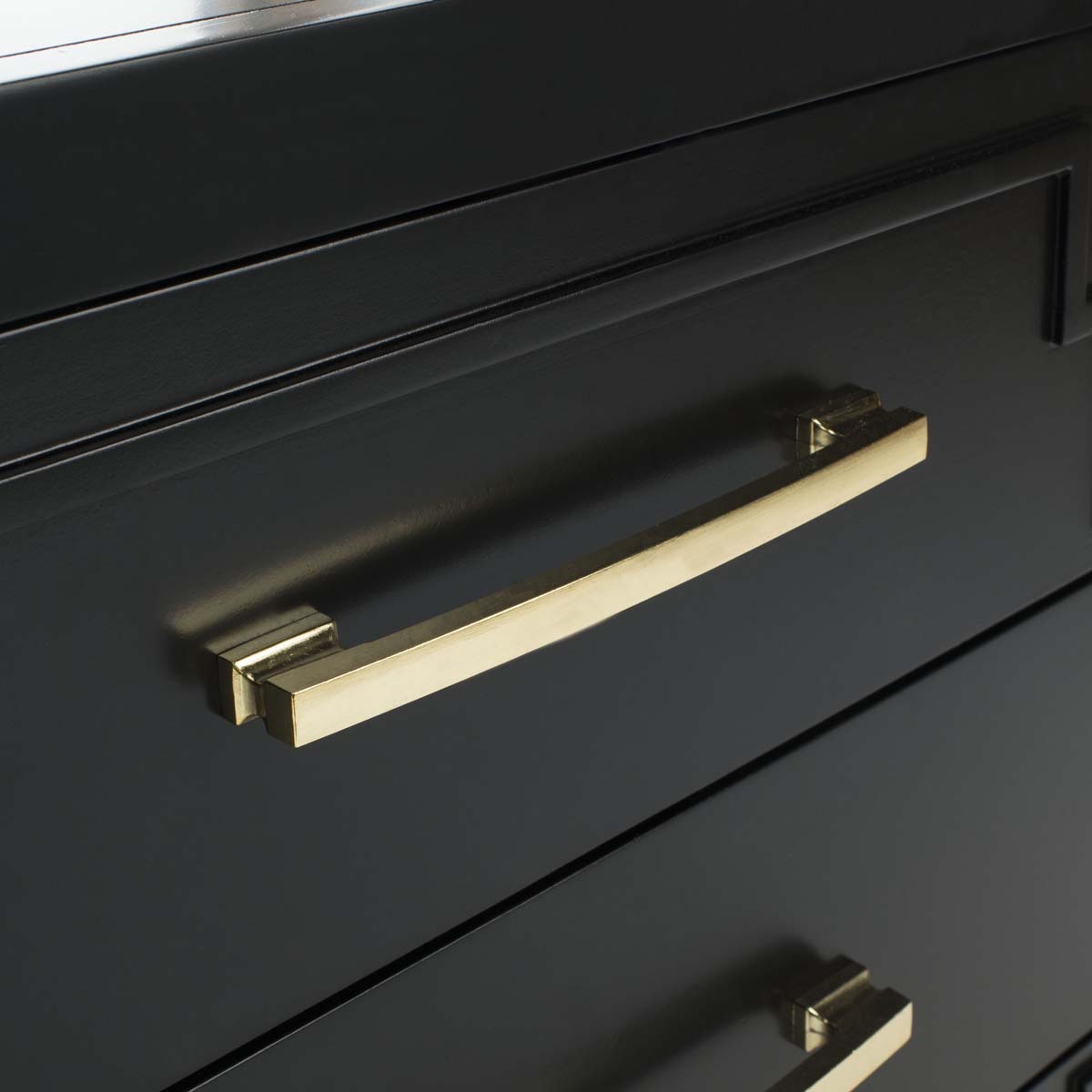 Raina 3 Drawer Chest | Safavieh - Black/Gold