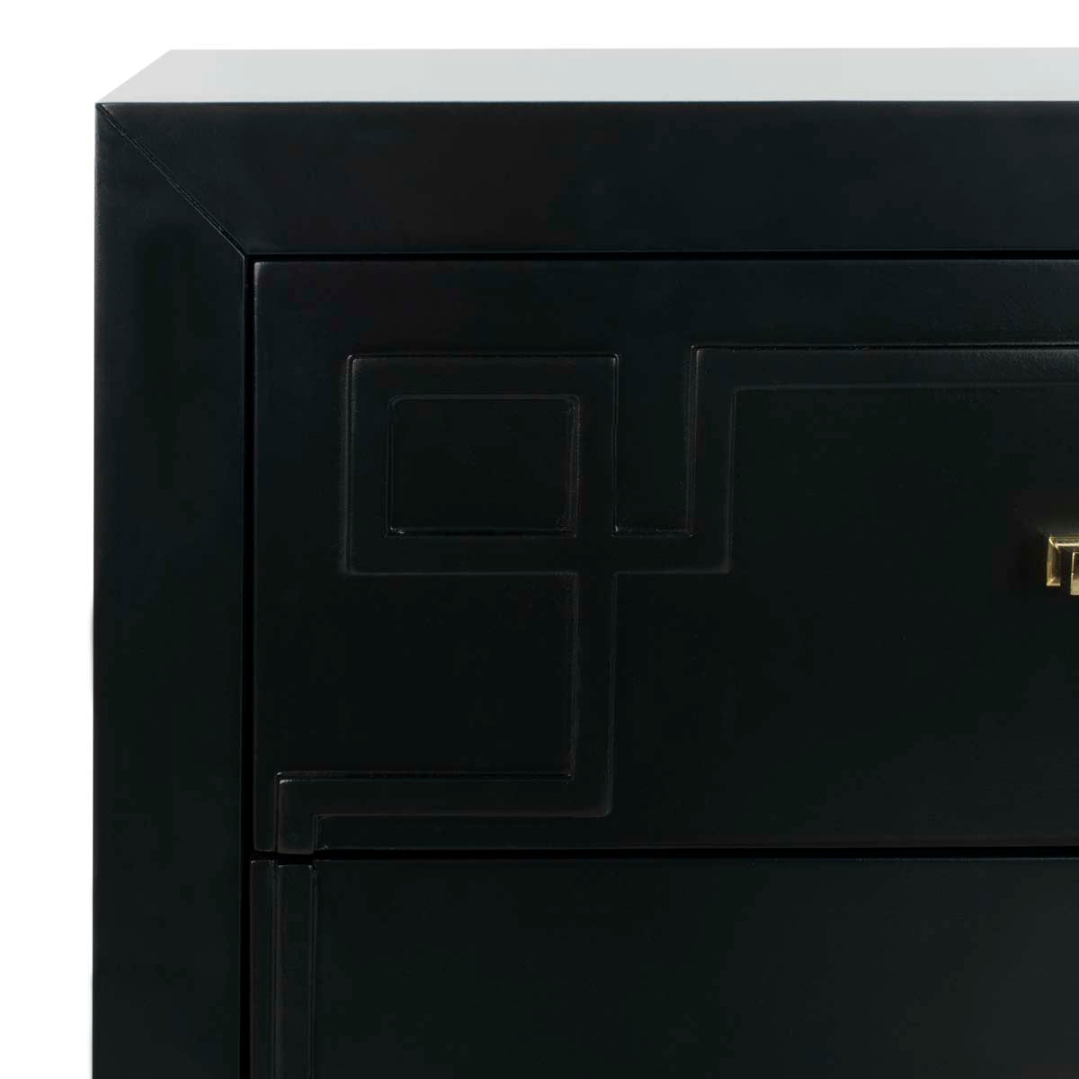 Raina 3 Drawer Chest | Safavieh - Black/Gold