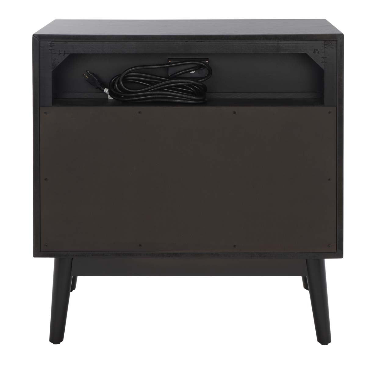 Scully 2 Drawer 1 Shelf Chest W/ Usb | Safavieh - Black / Gold