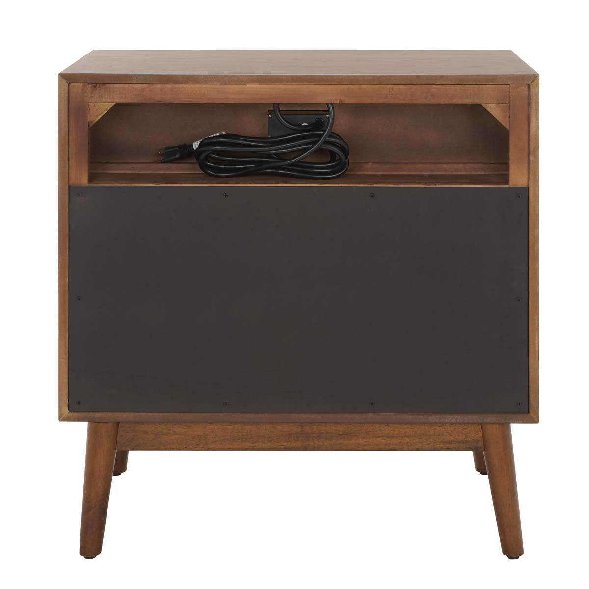 Scully 2 Drawer 1 Shelf Chest W/ Usb | Safavieh - Medium Oak / Gold