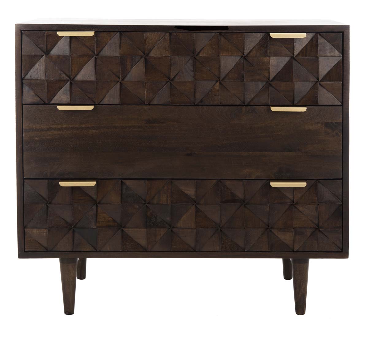 Zinnia 3 Drawer Chest | Safavieh - Walnut