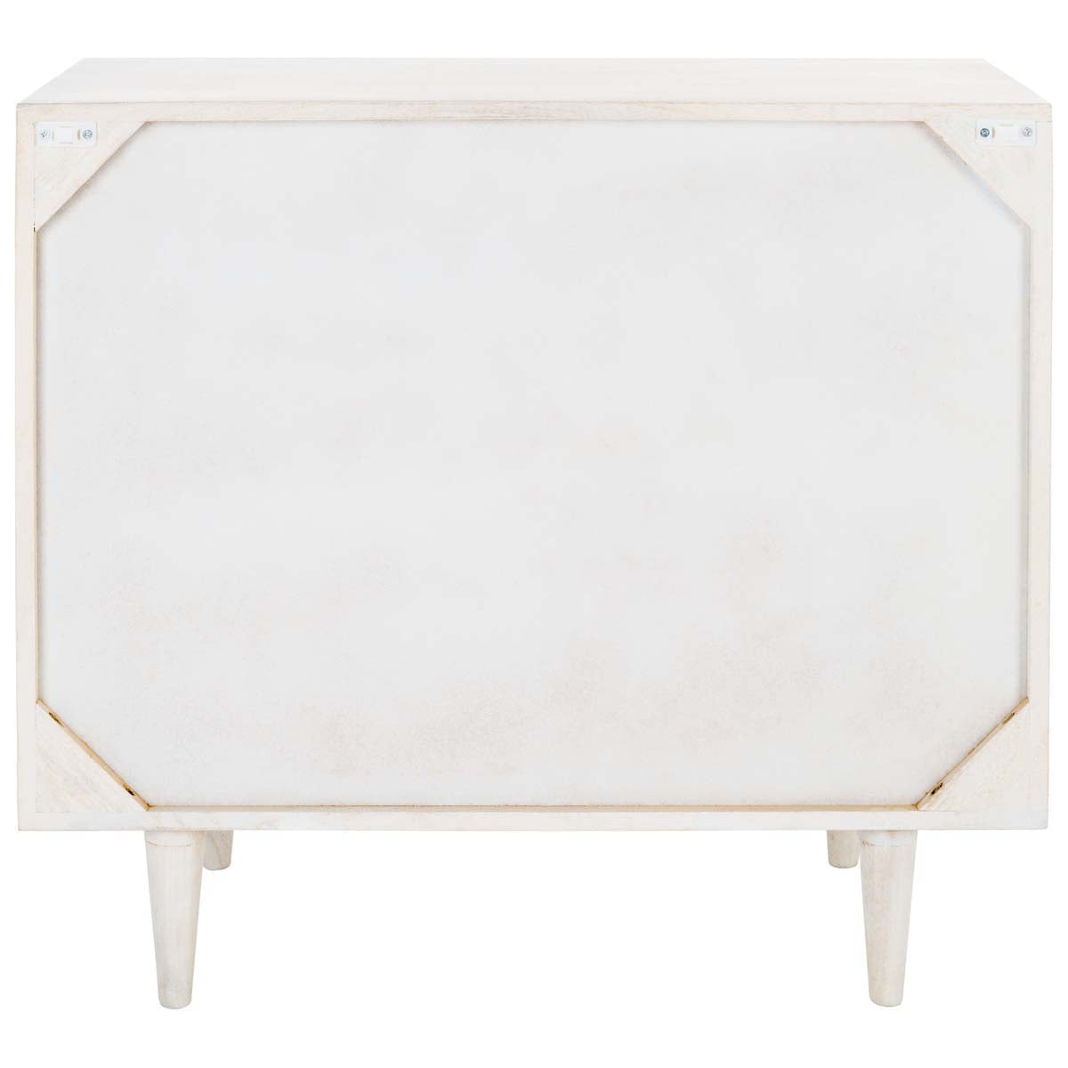 Zinnia 3 Drawer Chest  | Safavieh - White Washed / Brass