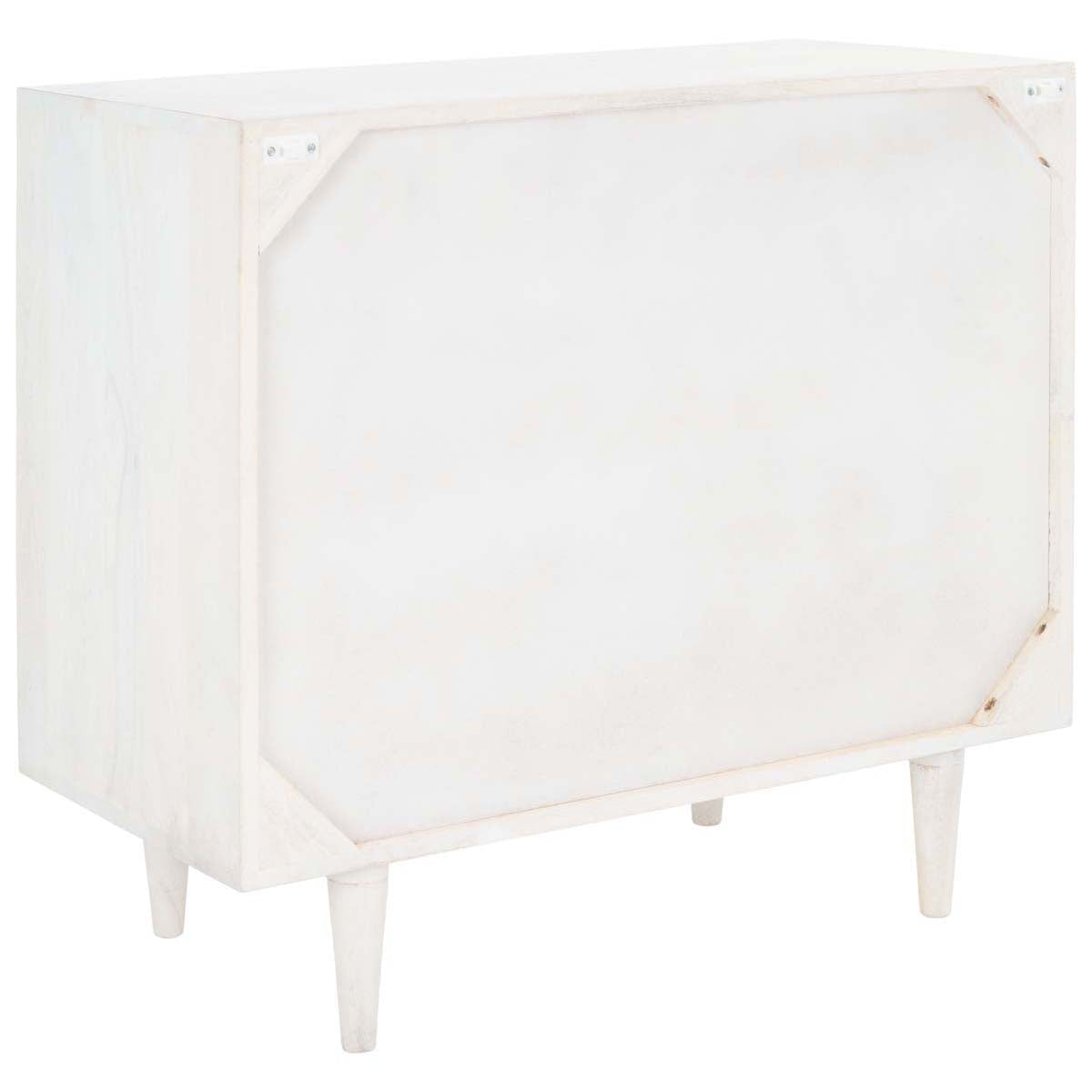 Zinnia 3 Drawer Chest  | Safavieh - White Washed / Brass