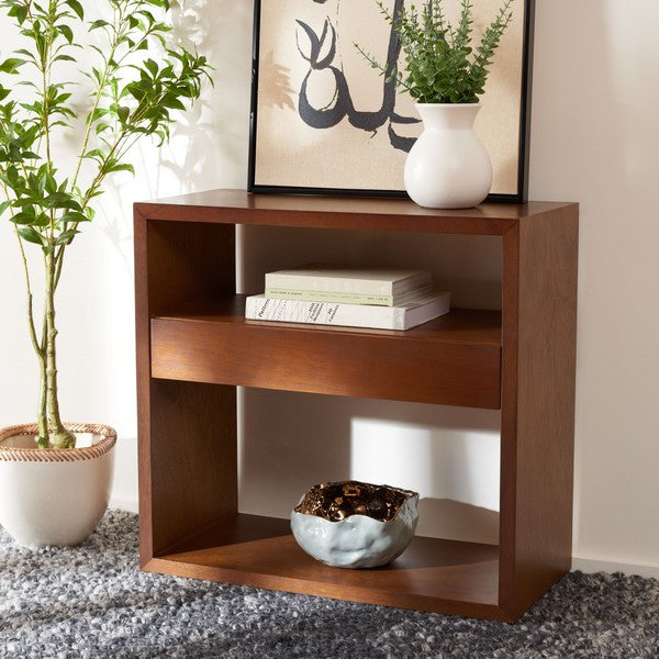 Munson 2 Shelf 1 Drawer Console Table, CNS6605 | Safavieh - Natural