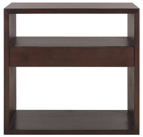 Munson 2 Shelf 1 Drawer Console Table, CNS6605 | Safavieh - Dark Oak