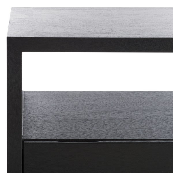 Munson 2 Shelf 1 Drawer Console Table, CNS6605 | Safavieh - Black