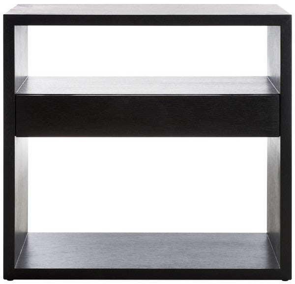 Munson 2 Shelf 1 Drawer Console Table, CNS6605 | Safavieh - Black