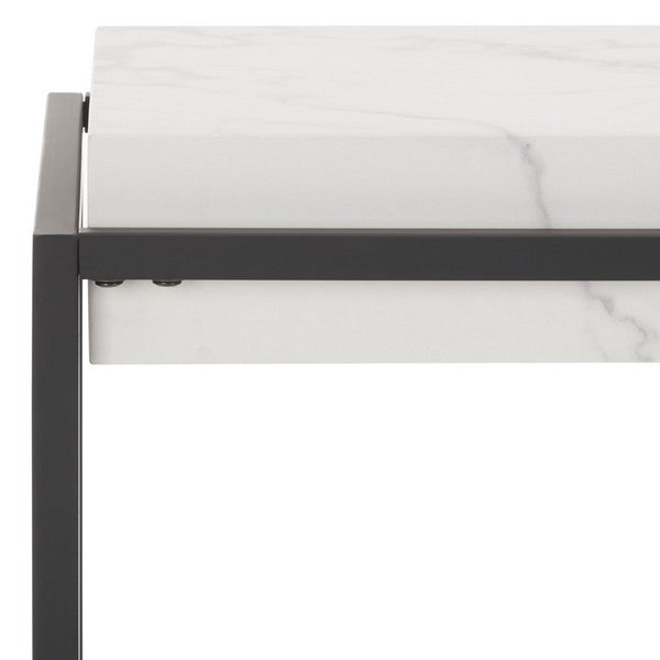 Edgefield Console Table, CNS7004 | Safavieh - White Marble / Black