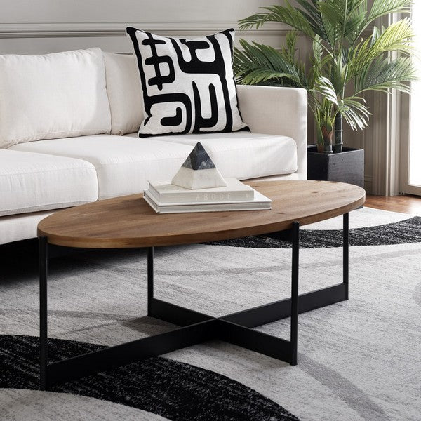 Digby Coffee Table, COF2502 | Safavieh - Nautral Brown / Black 