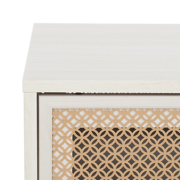 Ceu 2 Door Coffee Table, COF9602 | Safavieh - Bleached White/ Gold