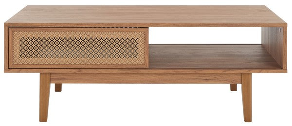 Ceu 2 Door Coffee Table, COF9602 | Safavieh - Oak/ Gold