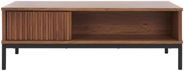 Lylia 2 Door Coffee Table, COF9603 | Safavieh - Walnut / Black