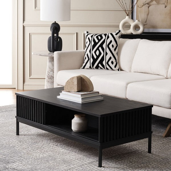 Lylia 2 Door Coffee Table, COF9603 | Safavieh - Black / Black