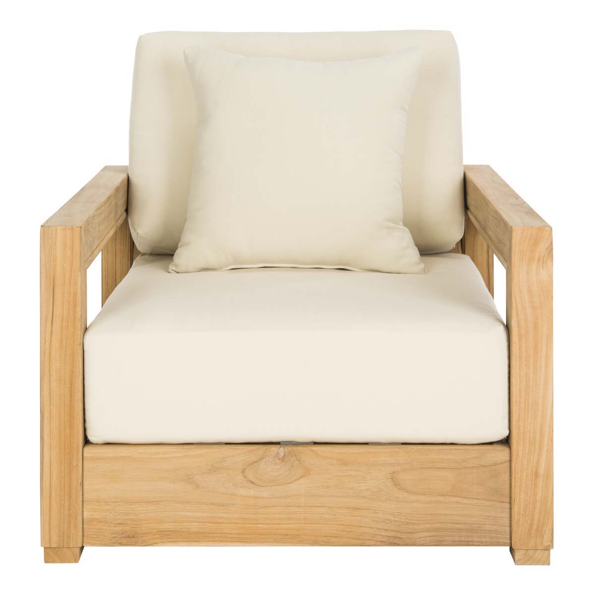 Montford Armchair | Safavieh Couture - Natural Teak / Beige